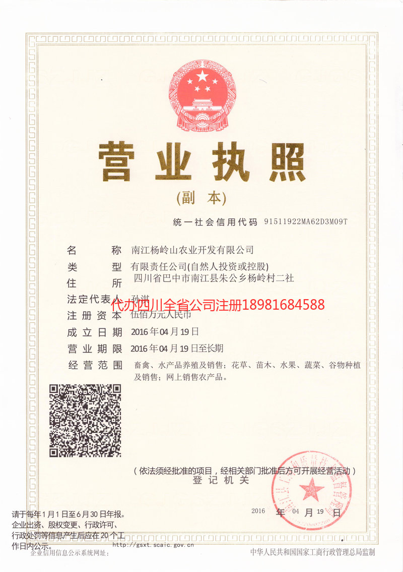 北镇北镇杨岭山农业开发有限公司